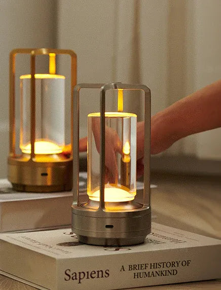 Silver Nordic cordless table lamp