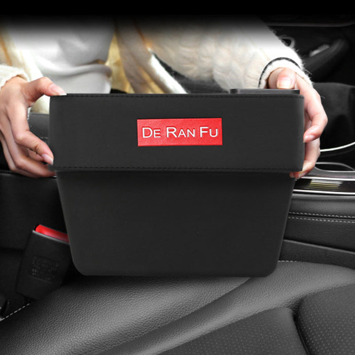 Leather Car Seat Gap Storage Box - Multifunctional Organizer for Mobile Phone and Water Cup - Ideal Solution for Keeping Car Interior Neat and Organized