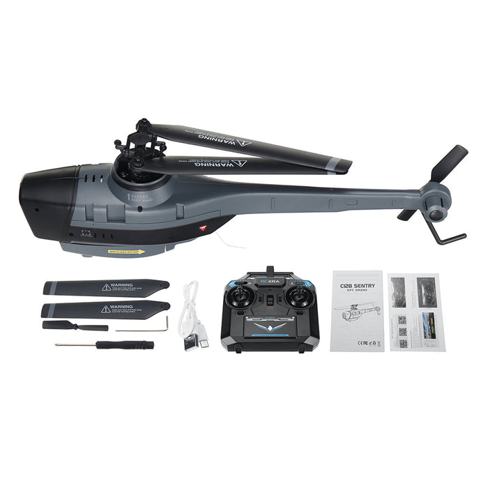 C128 2.4G 4CH 6-Axis RC Helicopter - 1080P Camera, Optical Flow Localization, Altitude Hold, Flybarless - Perfect for Stabilized Aerial Photography and Smooth Flying Experience