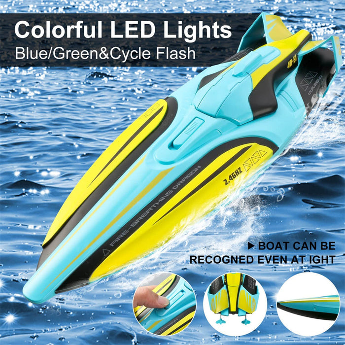 4DRC S1 2.4G 4CH - High-Speed RC Boat with Water Model Remote Control - Ideal for Pools, Lakes, Racing, and Kids/Children Gifts