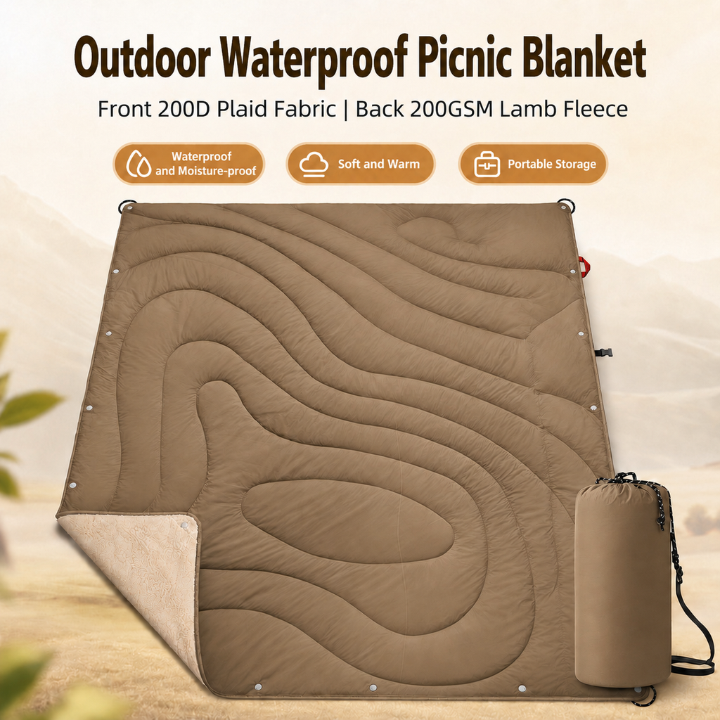 Thick Waterproof Outdoor Camping and Picnic Blanket, 150 x 200 cm