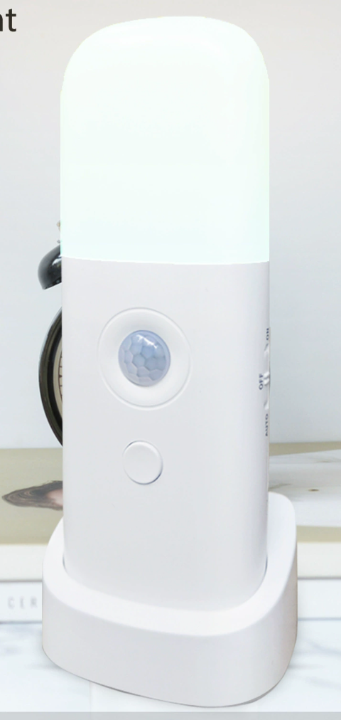 LED Motion Sensor Night Light USB Rechargeable - Dimmable, Portable, Activated Night Lamp for Kids Room, Bedroom, Hallway - Ideal Lighting Solution for Children's Safety and Comfort