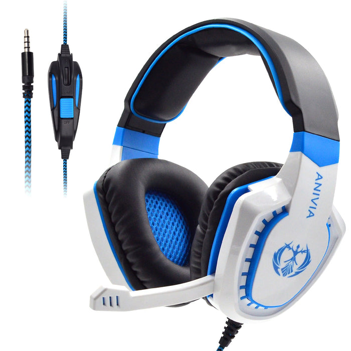 Anivia AH28 Gaming Headset - 3.5mm Audio Interface, Omnidirectional Flexible Microphone, Compatible with PS4, Xbox S/X, Laptop, PC - Ideal for Gamers and Virtual Meetings