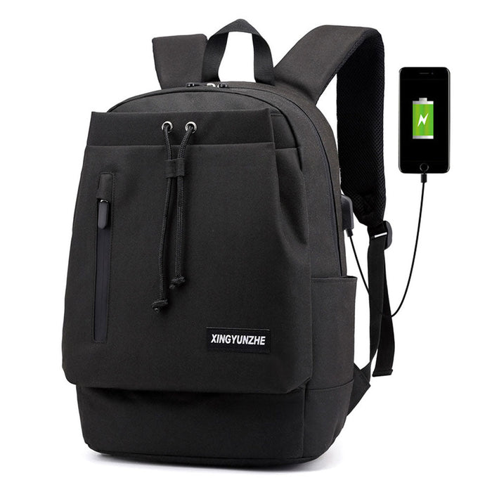 Oxford Backpack Laptop Bag - USB Charging Port, Student School & Fashion Shoulder Bag, 15.6-inch Notebook Compatible - Ideal for Students & Daily Commuters