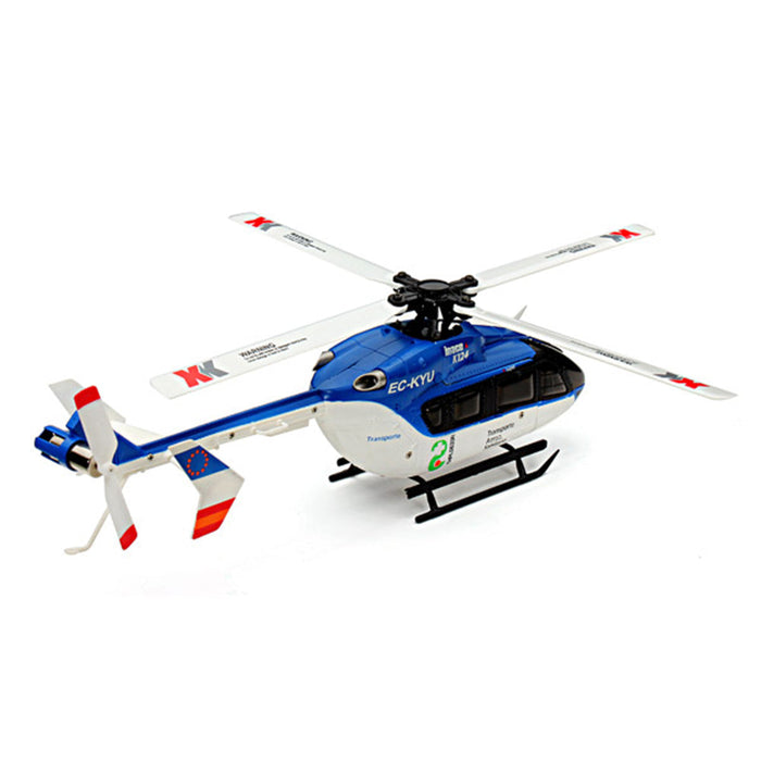 XK K124 EC145 Brushless Helicopter - 2.4G 6CH 3D6G System, 4PCS 3.7V 700mAh Lipo Battery, FUTABA S-FHSS Compatible - Perfect for RC Enthusiasts and Beginners