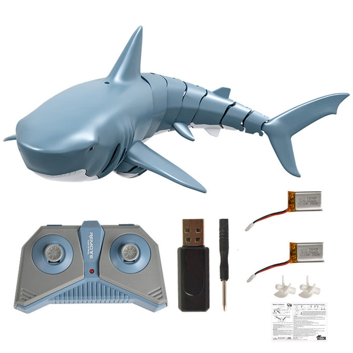 T11B Electric RC Boat - 2.4G 4CH Shark Animal RTR Model Toy, Includes Two Batteries - Perfect for Kids and Shark Lovers