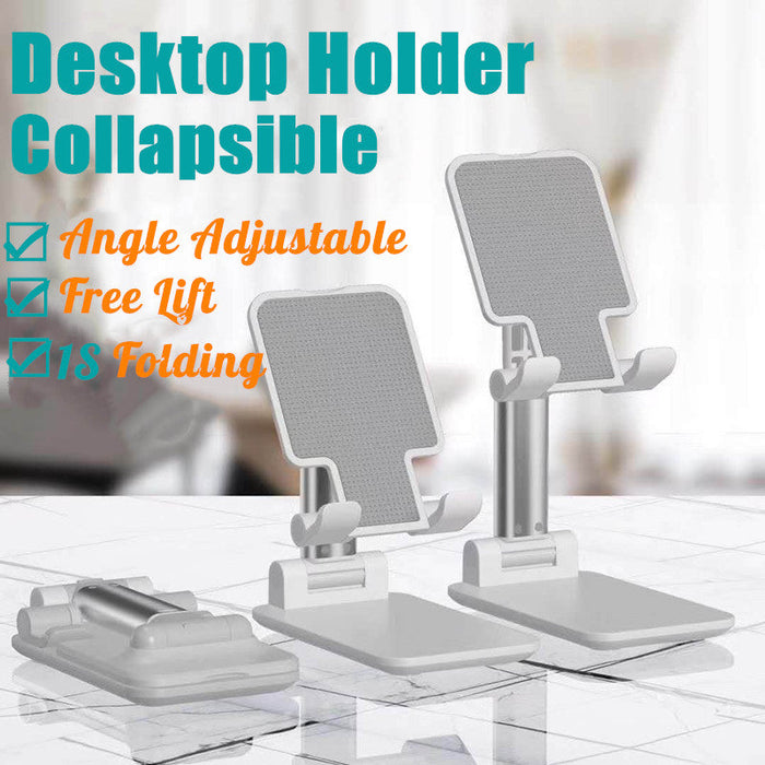 Universal Folding Telescopic Stand - Desktop Mobile Phone and Tablet Holder Compatible with iPad Air, iPhone 12, XS, 11 Pro, POCO X3 NFC - Ideal for Hands-free Device Viewing and Usage