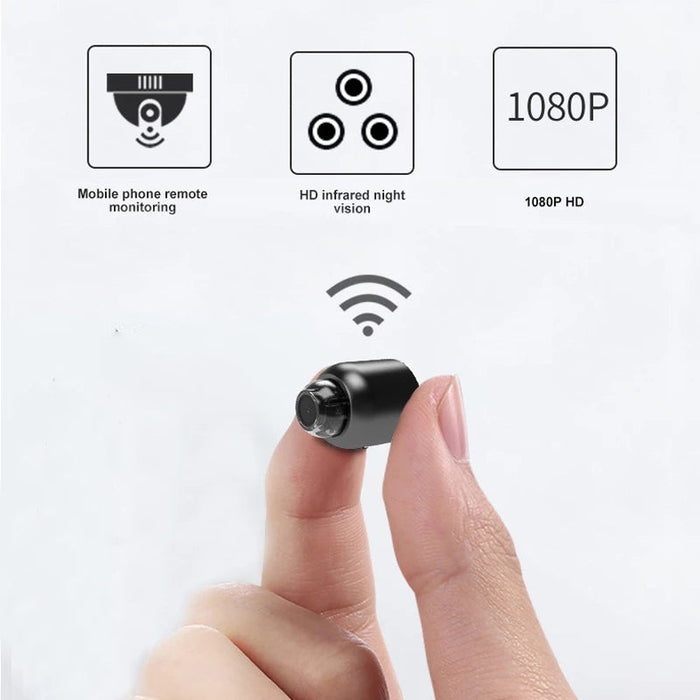 Mini Wifi Camera 1080P - Wireless Surveillance Security with Night Vision, Motion Detection, 160 Degree Audio Recording, Google Play Compatible - Perfect for IP Cam Needs