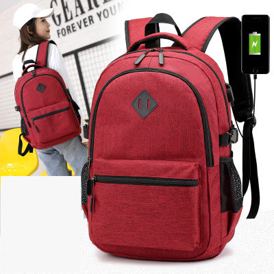 Oxford Cloth Backpack - USB Charging, Anti-theft, Casual Men's Laptop Bag - Perfect for Daily Commute & Travel Security