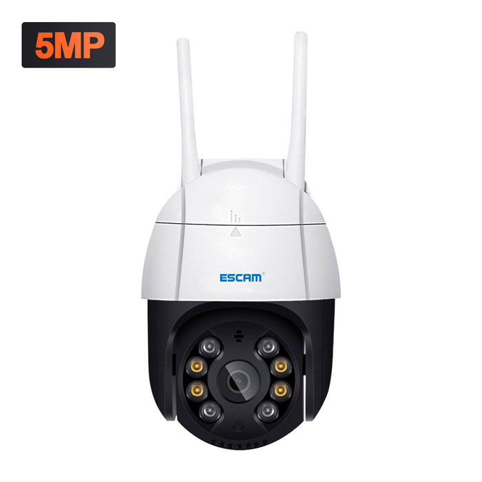 ESCAM QF518 - 5MP Waterproof WiFi IP Camera with Pan/Tilt, AI Humanoid Detection, Auto Tracking, Cloud Storage, Two Way Audio, Night Vision - Ideal for Home Security and Surveillance