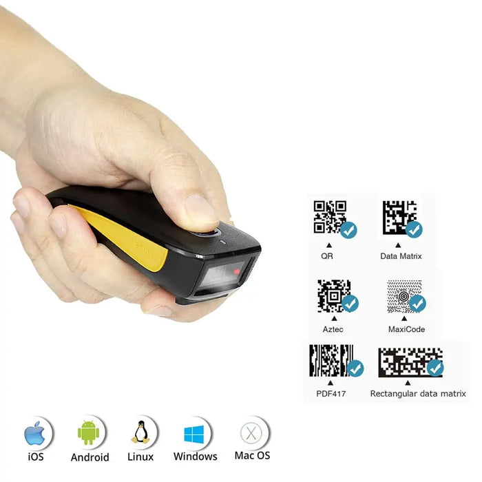 C750 Pocket Bluetooth 2D Barcode Scanner — Wireless QR, Data Matrix & PDF417 Reader