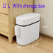 14L Press-Top Waterproof Bathroom Waste Bin — White PP Plastic