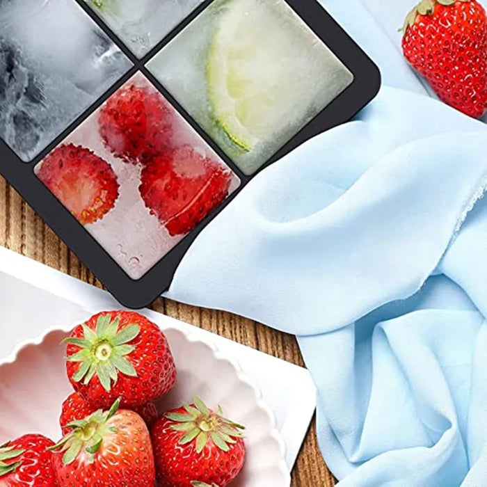 8Big Ice Tray Mold Giant Jumbo Large Food Grade Silicone Ice Cube Square Tray Mold DIY Ice Maker Ice Cube Tray