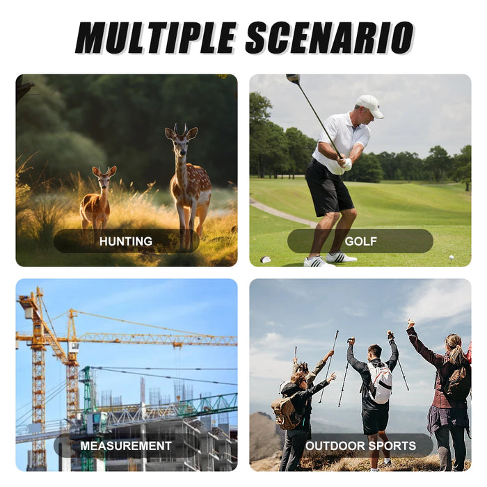 REVASRI Laser Rangefinder — 6x Magnification, Flag‑Lock & Slope, USB‑C Rechargeable (600m / 1000m models)