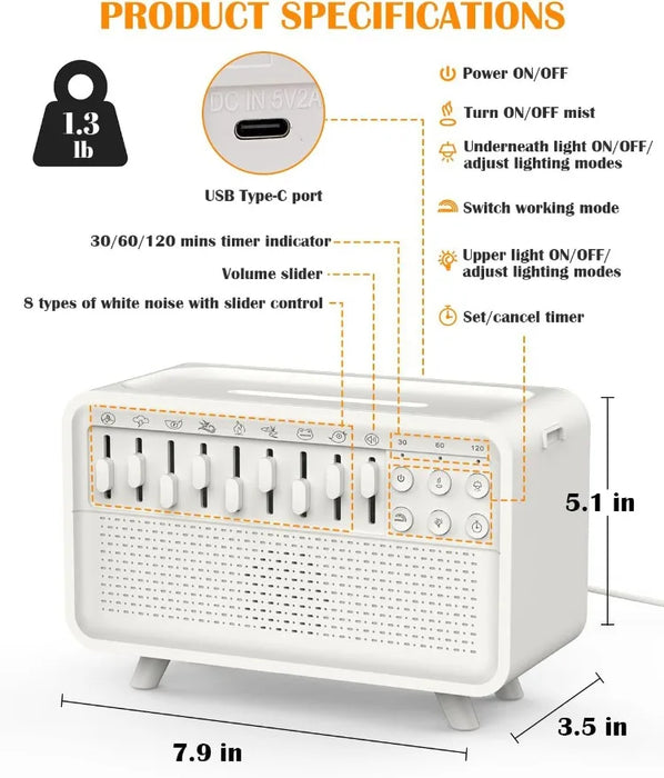 Bluetooth Flame Humidifier & Aroma Diffuser — Cool Mist Sleep Sound Machine