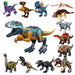 Jurassic Dinosaur Building Blocks - Velociraptor, Triceratops, Indominus & T‑Rex Models