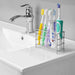 5-Slot Toothbrush Holder — Freestanding, Space-Saving, White