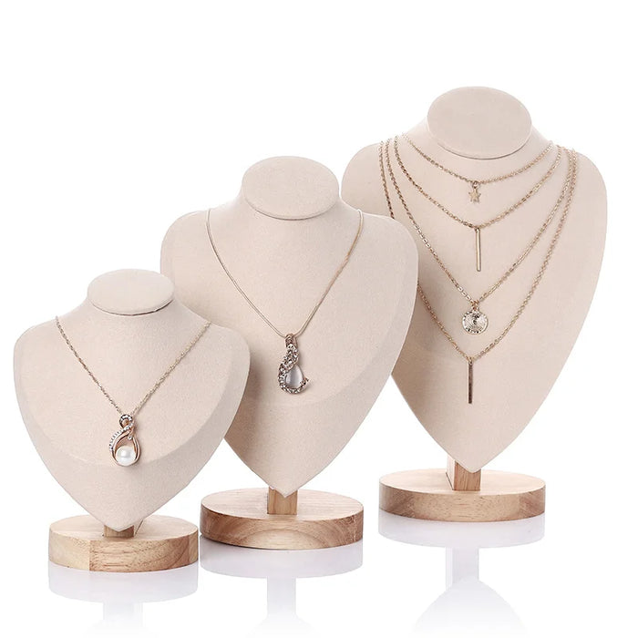 Velvet Necklace Display Bust – Pendant Organiser Stand (S/M/L)