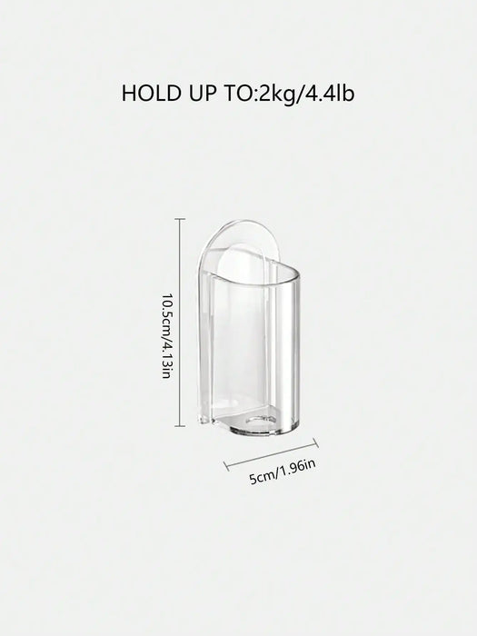 Wall‑Mounted Electric Toothbrush Holder — Clear Plastic Storage Rack