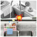 Kitchen Sponge Holder with Removable Rag Rack & Adhesive Mount — Carbon Steel Sink Caddy