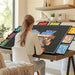 Jigsaw Puzzle Sorting Table with 6 Drawers & Felt Surface — Fits 1000pcs, Includes Display Lid & Stand