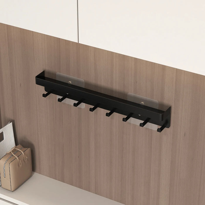 Wall-Mounted Key Organiser with Tray and Hooks – No-Drill or Drill Fixing
