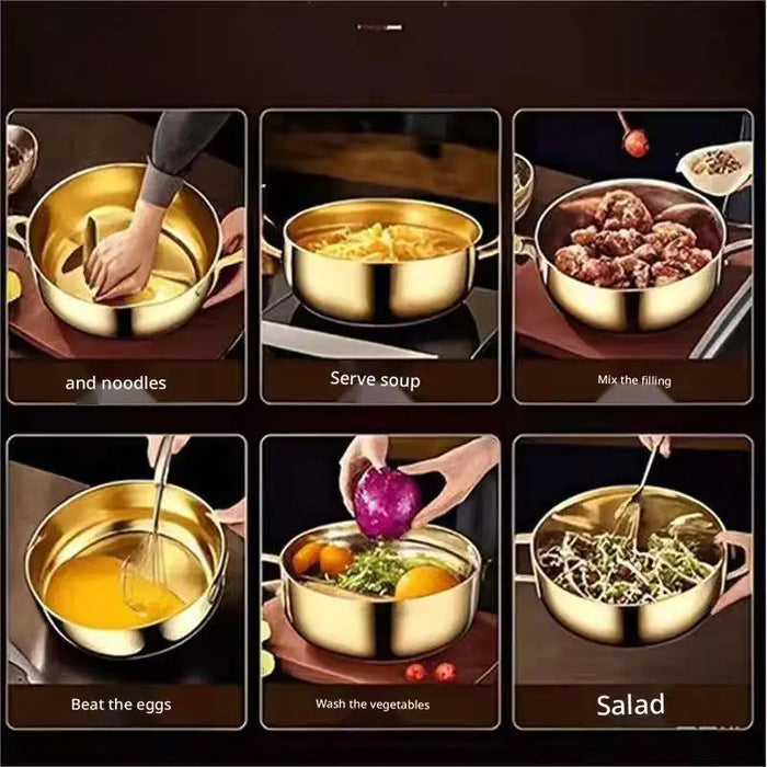 Stainless Steel Mixing Bowl with Lid — Heavy-Duty, Dishwasher-Safe