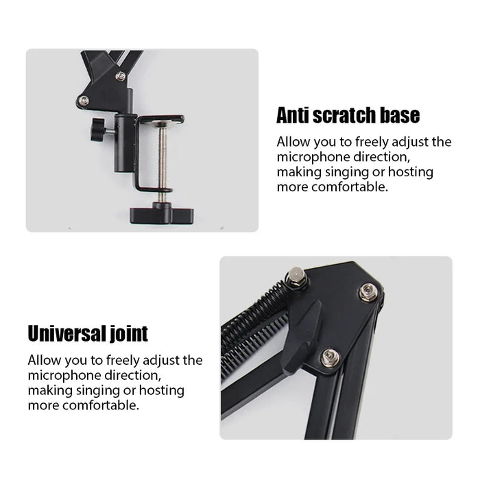 Flexible Desktop Scissor Microphone Arm – Adjustable Boom for Podcasting and Streaming