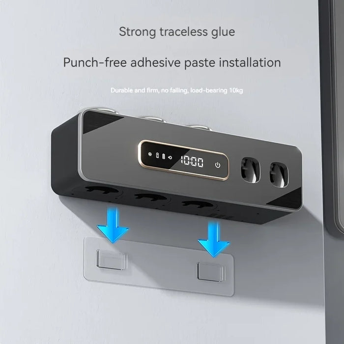UV Sanitising Wall-Mounted Toothbrush Holder with Automatic Toothpaste Dispenser & USB Charging