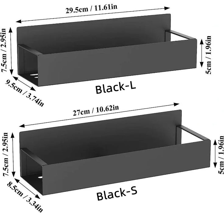 Magnetic Fridge Shelf Spice Rack – Black, Space‑Saving Kitchen Organiser