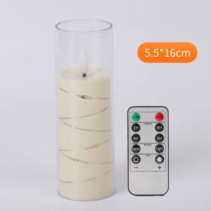 Outdoor Flameless LED Pillar Candles with Remote & Timer — Yellow Flicker, Battery-Operated (3/4pc)