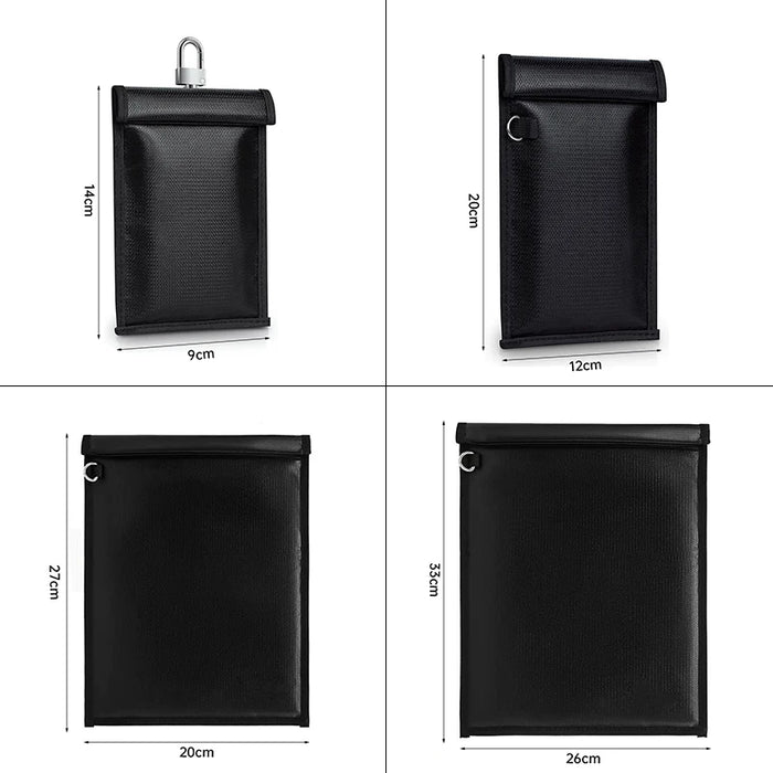 Car Key Signal Shielding Pouch — Waterproof & Fireproof RFID Faraday Bag