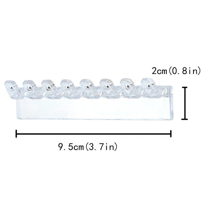 3-Pack Wall-Mounted Necklace Holder with 8 Hooks – Clear Plastic Jewellery Organiser