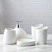 Modern Ceramic Bathroom Accessory Set — 4 or 5 Piece with Pump Dispenser