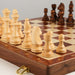 15" x 15" Folding Walnut Chess Set with Solid Wooden Pieces