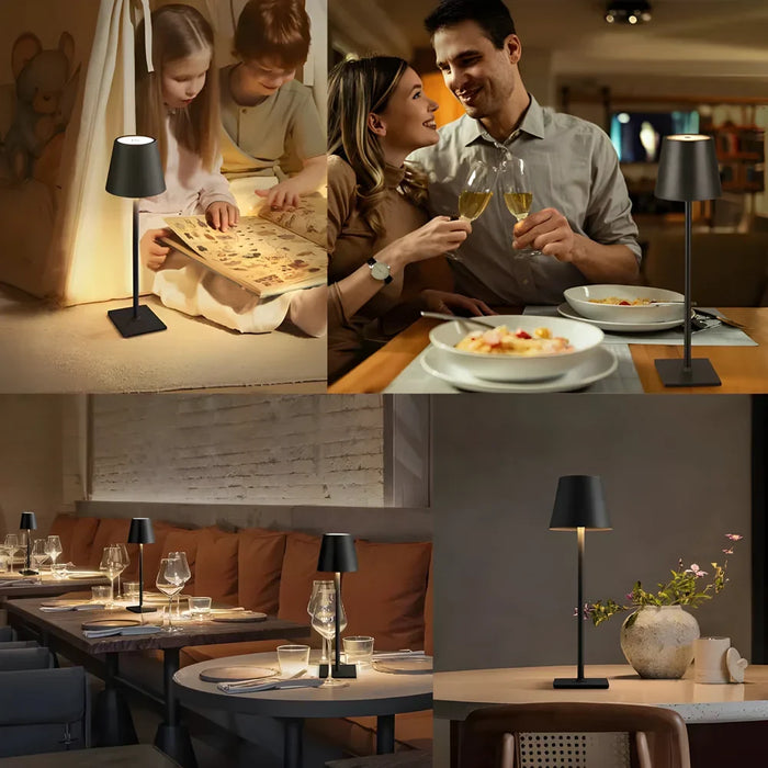 LED Rechargeable Desk Lamp - Touch Switch Table Lights, 3 Colour Modes, Dimmable Feature - Ideal for Bedroom, Living Room, Bar & Dinner Decoration Lighting