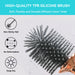Aokala Silicone Toilet Brush & Holder — 40cm Long Handle, Wall or Floor Mount, Black or White with Rose Gold Trim