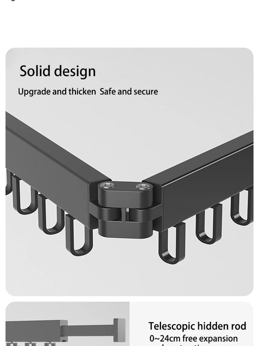 Wall-Mounted Foldable Aluminium Clothes Drying Rack — Ideal for Balcony, Bedroom & Kitchen