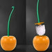 Cherry-Shaped Toilet Brush & Holder — Wine Red, Thick Head, Anti-Slip Handle