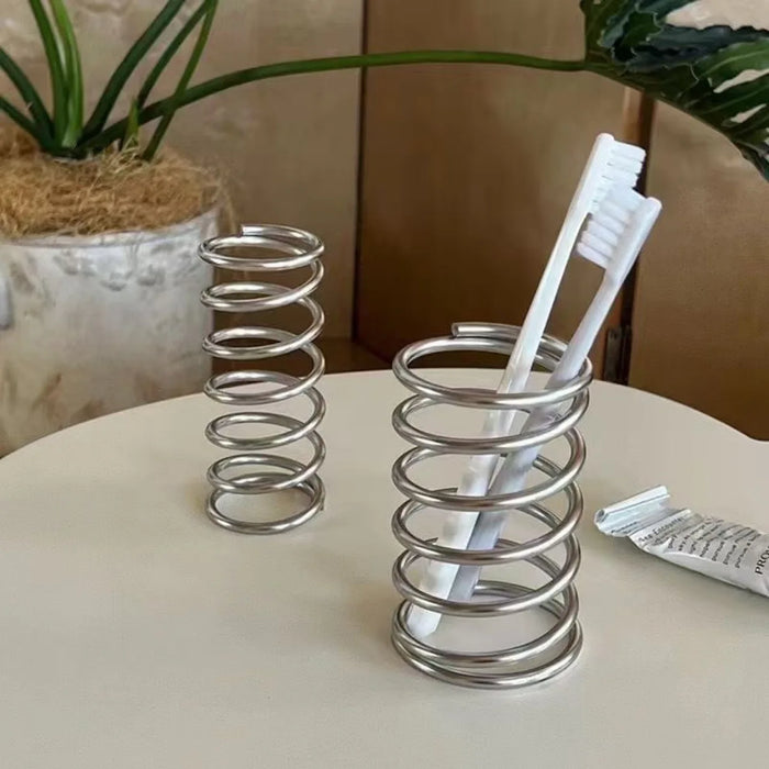 Stainless Steel Toothbrush & Makeup Brush Holder — 11 x 6.5 cm