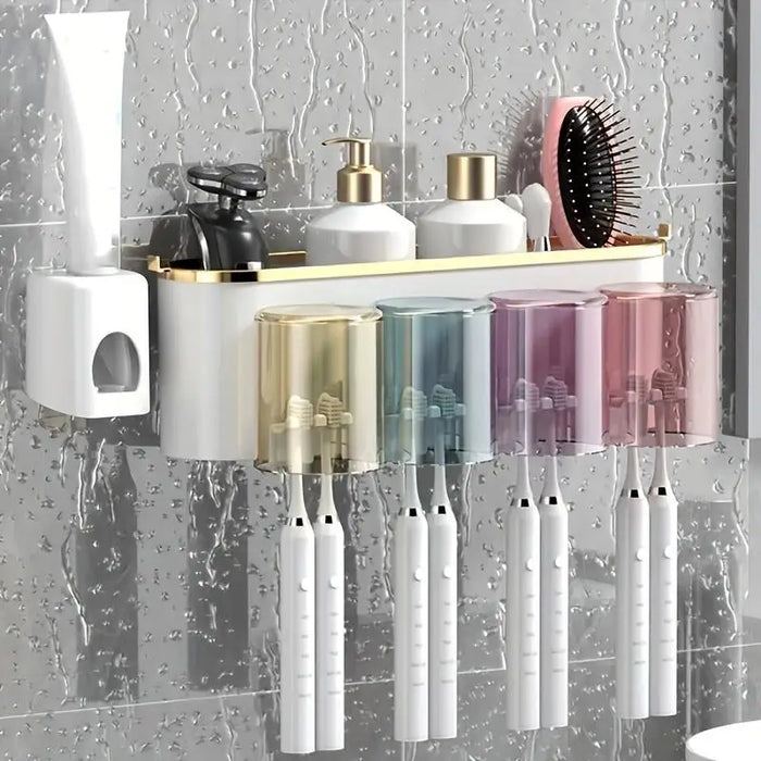 Wall-mounted self-adhesive toothbrush holder – 2- or 4-person sets
