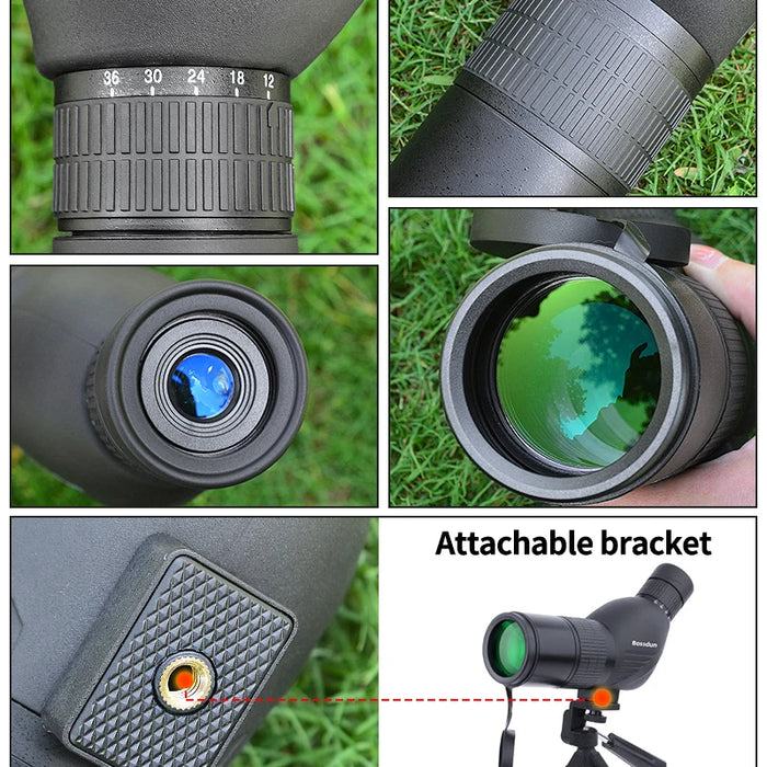 12–36x50 Spotting Scope Monocular — 50mm, BAK‑4 Prism, Waterproof & Anti‑Fog
