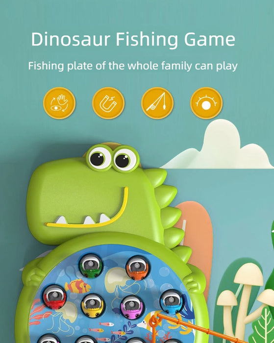 Dinosaur Magnetic Fishing Game — Montessori Rod Toy for 3–6 Years