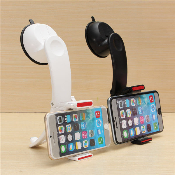 Strong Sucker 3 in 1 Clip-on Phone Holder - Car Wind Shield and Dashboard Phone Stand for iPhone 8 X - Ideal Cell Phone Holder for Safe Driving