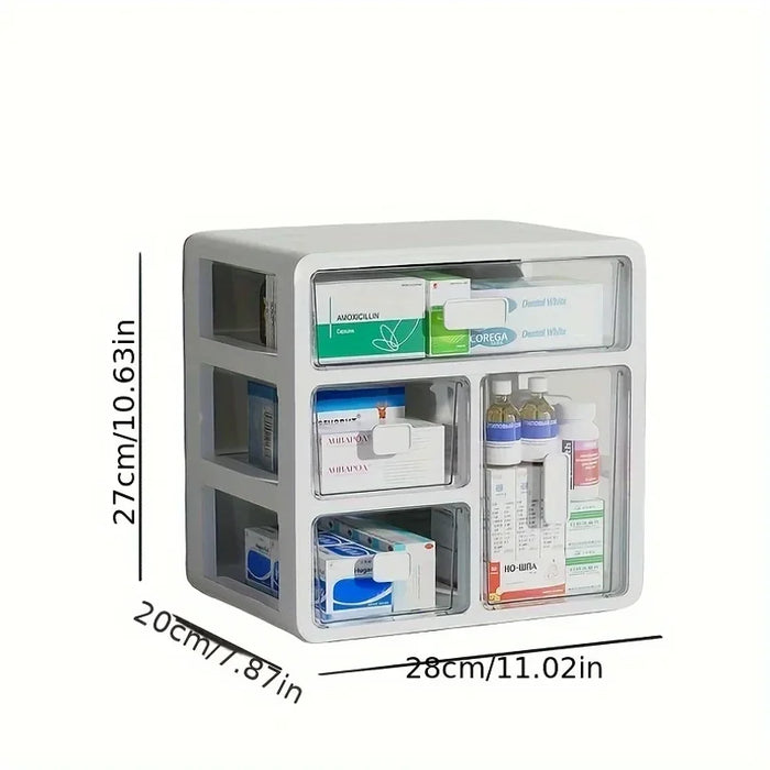 Drawer-style medicine organiser — large-capacity multi-purpose storage box