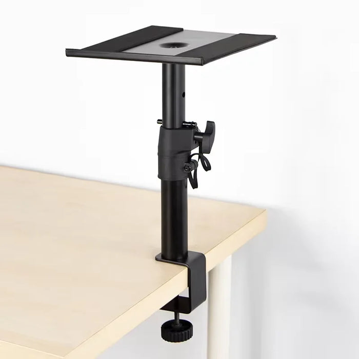 Studio‑grade Clamp‑Mount Speaker Stand — Height‑Adjustable Desktop Platform for Monitors