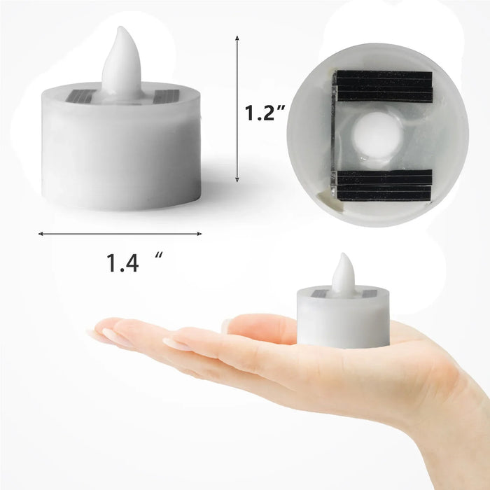 Solar Tea Light LED Candles – Rechargeable, Flameless, Waterproof for Garden & Home
