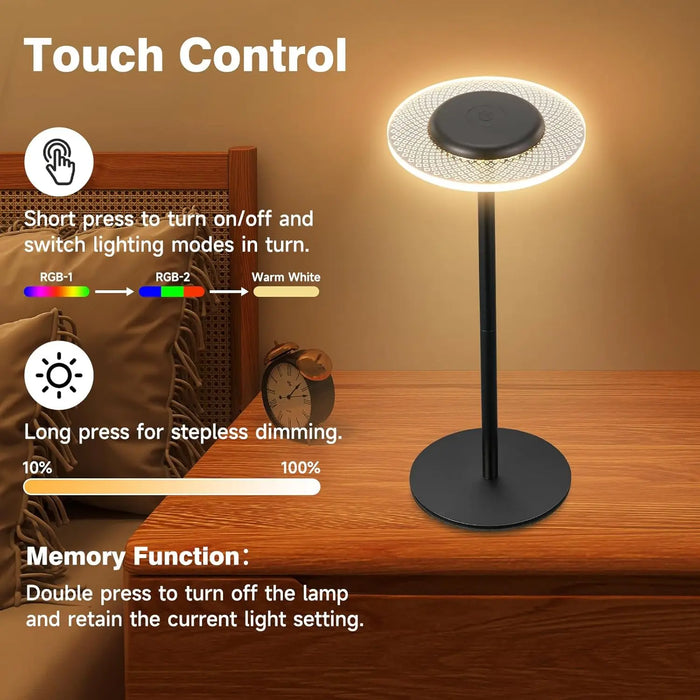 Light Control Desk Light Dimmable RGB Color Changing Lamp - Touch Control Desk Light for Bedroom ...