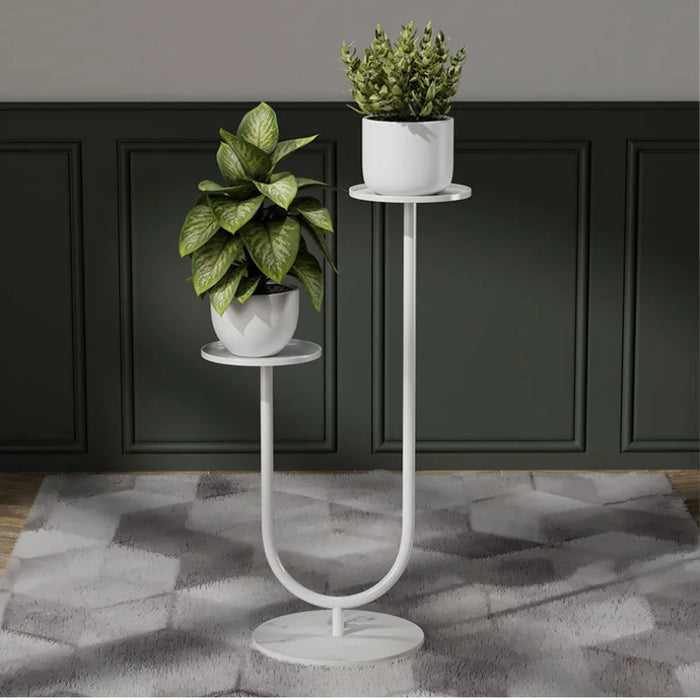 Metal Vertical Plant Stand with Dual Holders – Pot Rack for Living Room, Balcony & Office