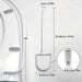 Wall-Mounted Silicone Toilet Brush Set — Easy Install, Long Handle with Portable Holder